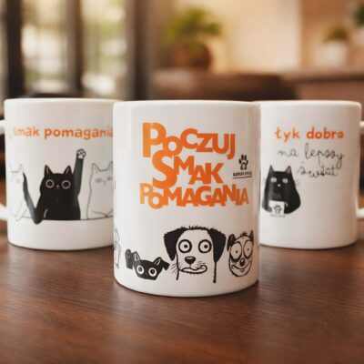 Kubek "Poczuj smak pomagania" pieski